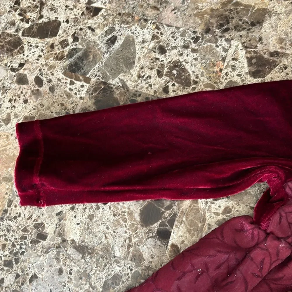 Perfectly Dressed Infant Girls Burgundy Red Lined Lace Overlay Formal Dress 24M